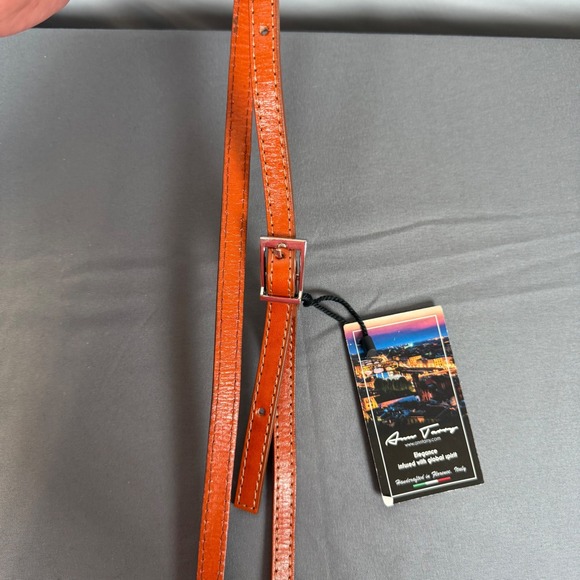 Italian Vera‎ Pelle Brown Leather Crossbody Bag Purse Magnetic Flap Closure - Picture 14 of 15